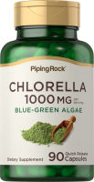 PipingRock Chlorella Blue-Green Algae 1000 mg (per serving) 90 Quick Release Capsules ผลิตภัณฑ์คุณภาพจาก Piping Rock