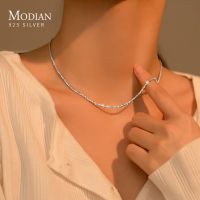 Modian Dazzling Simple Adjustable Necklace for Women Girls 925 Sterling Silver Luxury Brand Jewelry  New Mode Accessories