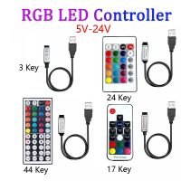 【☑Fast Delivery☑】 uylexs Usb Rgb ตัวควบคุมไฟ Led 5V 12V 24V Rgb Usb ชุดควบคุมไฟ12V 3 17 24 44คีย์ไออาร์อาร์เอฟควบคุมระยะไกลสำหรับแถบไฟ Led