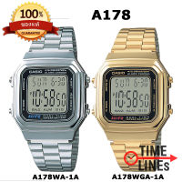 CASIO ของแท้ รุ่น A178WA-1A A178WGA-1A นาฬิกาข้อมือ และใบประกัน 1ปี  A178WA  A178WGA A178