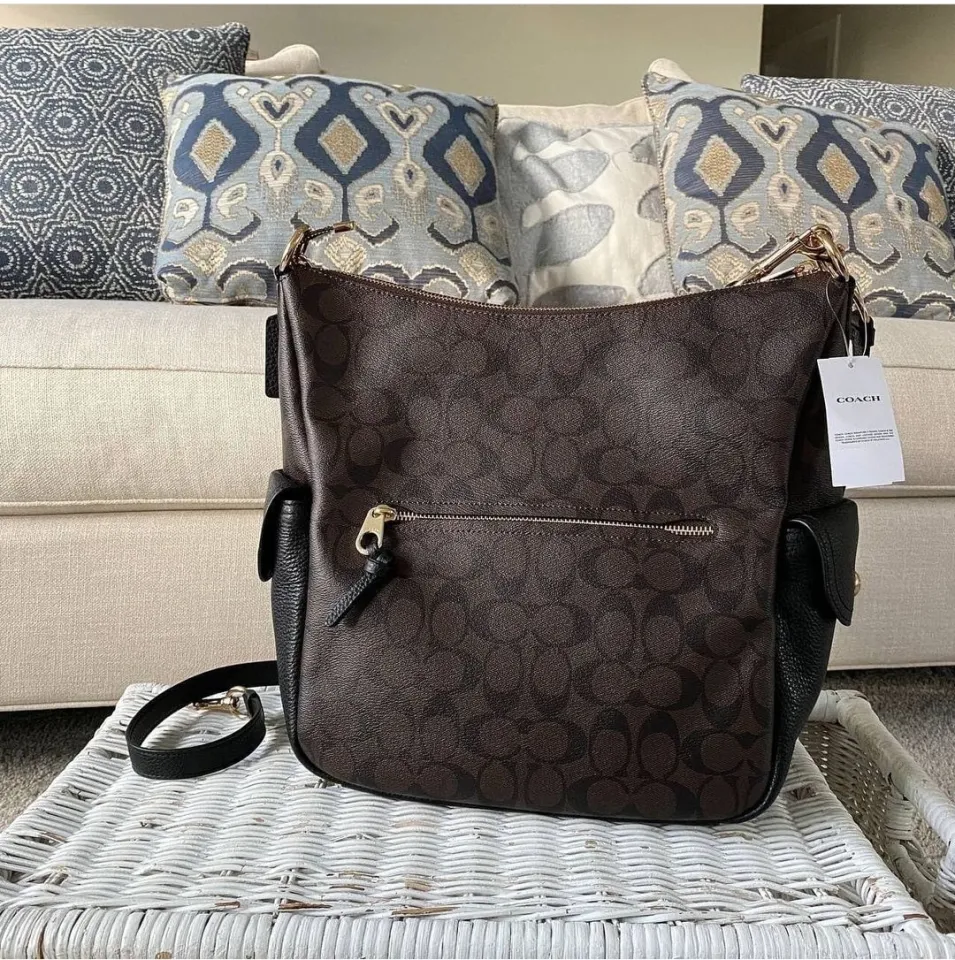 Guaranteed Original Coach Pennie Shoulder Bag In Signature Canvas C1523 -  Brown/Black