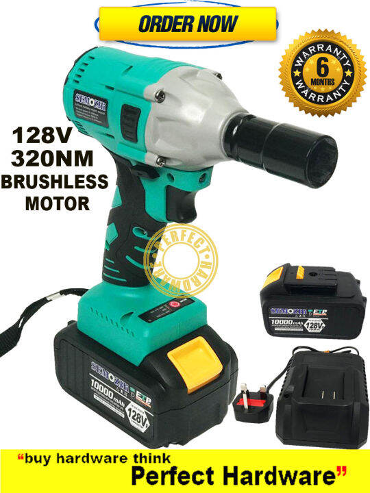 128V Impact Wrench Battery c/w 2 Battery & 1 Charger Lazada