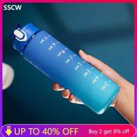 【jw】▼✌▨  Motivational Bottle for Kids Sport Gym Drinking WithStraw Scale Plastic Cup Kawaii Termos