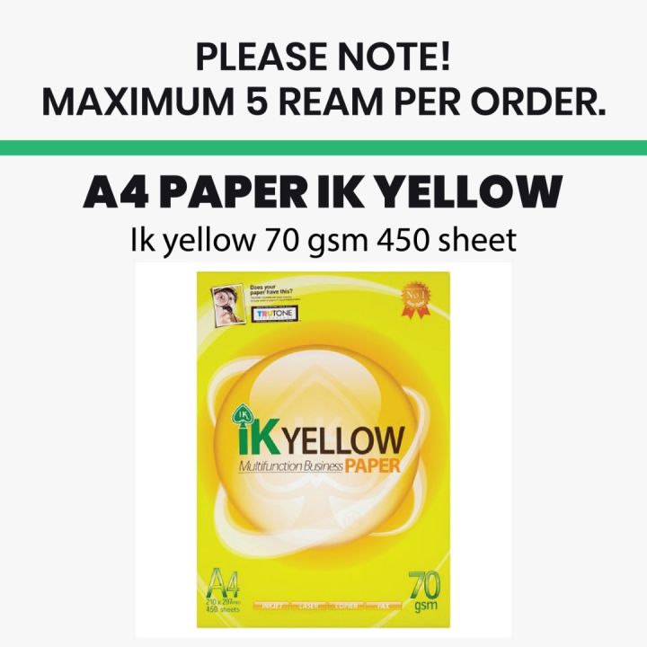 IK Yellow  Malaysia's Best Selling Multifunction Business Paper