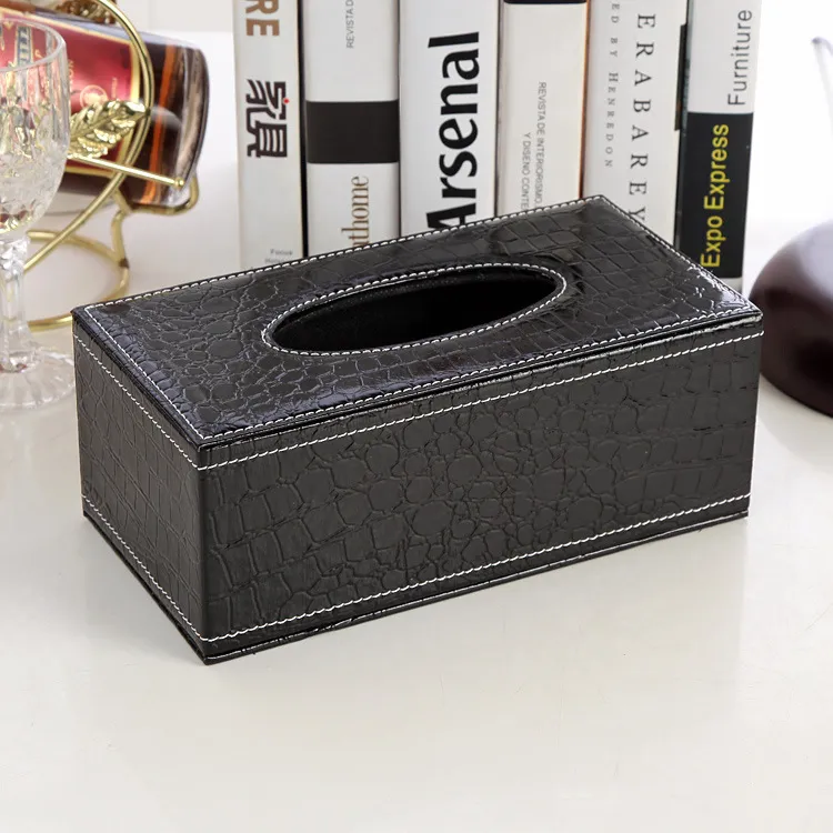Car Tissue Box Pu Leather Paper Box Hotel Room Paper Box Leather Tissue Box Tissue Box Holder Pu Paper Box Hotel Leather Car Stamping Box for Home Use 7 HF40455-主图2.jpg