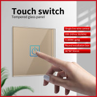 UBARO Wall Touch Light Switch EUUK Standard Tempered Glass Panel OnOff Electrical Sensor Manual Button Led Indicator Ac220V