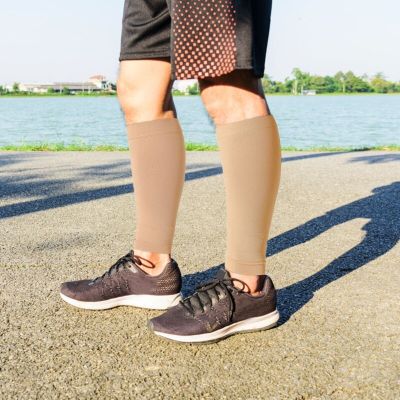 ：“{—— Plus Size S-7XL Running Athletics Compression Sleeves Leg Calf 30-40Mmhg Toeless Stockings  Varicose Veins Sock