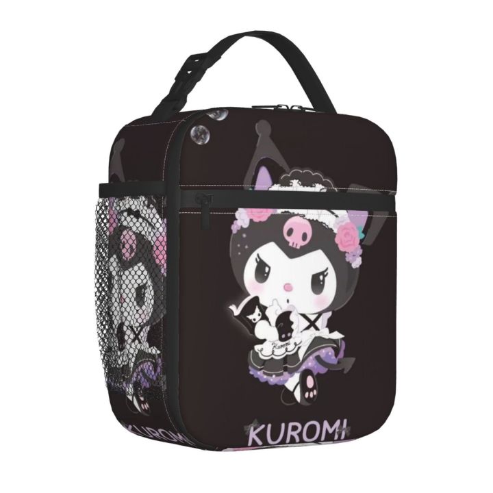kuromi-กระเป๋าใส่กล่องอาหารกลางวัน-มีฉนวนกันความร้อน-กันน้ํา-ใช้ซ้ําได้-สําหรับเด็ก-และผู้ใหญ่