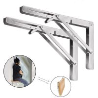 2pc Triangular Folding Bracket Bearing 136KG Stainless Steel Release Catch Support Bench Table Folding Collapsible Shelf Bracket