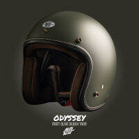 MOTOTWIST หมวกกันน็อคแบรนด์ไทยงานคุณภาพ รุ่น ODYSSEY สีขี้ม้า ดำเดินด้าย ไซส์ S-XXL