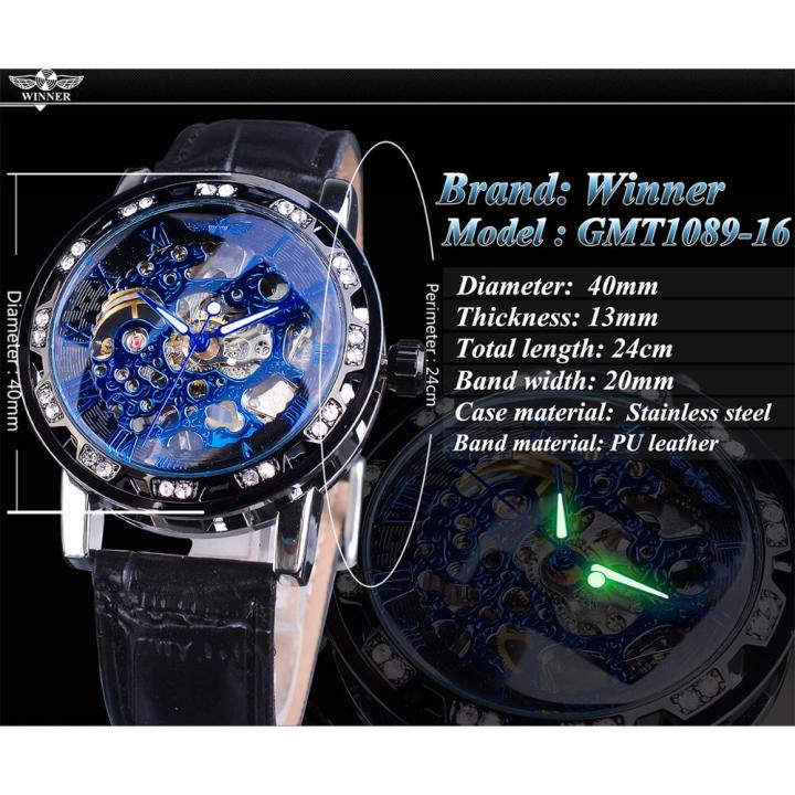 winner-นาฬิกาข้อมือ-skelton-สำหรับผู้ชายหน้าปัดสีฟ้าเรืองแสงติดหน้าจอดูหรูหราติดเพชรนาฬิกาผู้ชายอย่างหรูแบรนด์