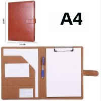 A4 PU Leather Business Padfolio Organizer Case Vintage Binder Business Manager Document Pads Office File Folder with Calculator