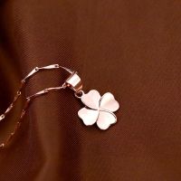 [COD] New four-leaf clover imitation necklace rose gold pendant versatile temperament student female factory wholesale