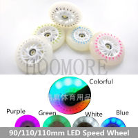 110mm LED speed skating wheels white blue green purple pink colorful inline speed skates tyre 110 magnetic cell flash shine 68