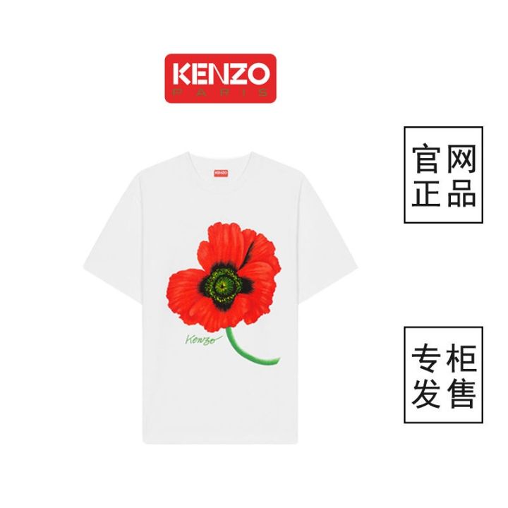 kenzo-short-sleeved-male-takada-kenzo-summer-new-poppy-flower-print-cotton-round-neck-t-shirt-womens-top-tide