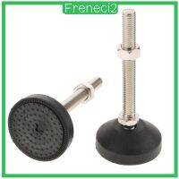 [FrenecieeMY] Pack 2 Carbon Steel Furniture Levelers Adjustable Levelling Feet Glides for Table, Chair, Workbench (Base Plate in Rubber)