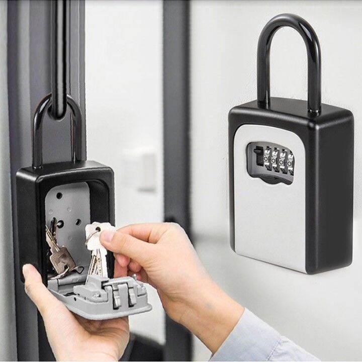 【CW】 Door Padlock Key Organizer Wall Mounted 4 Digit Combination