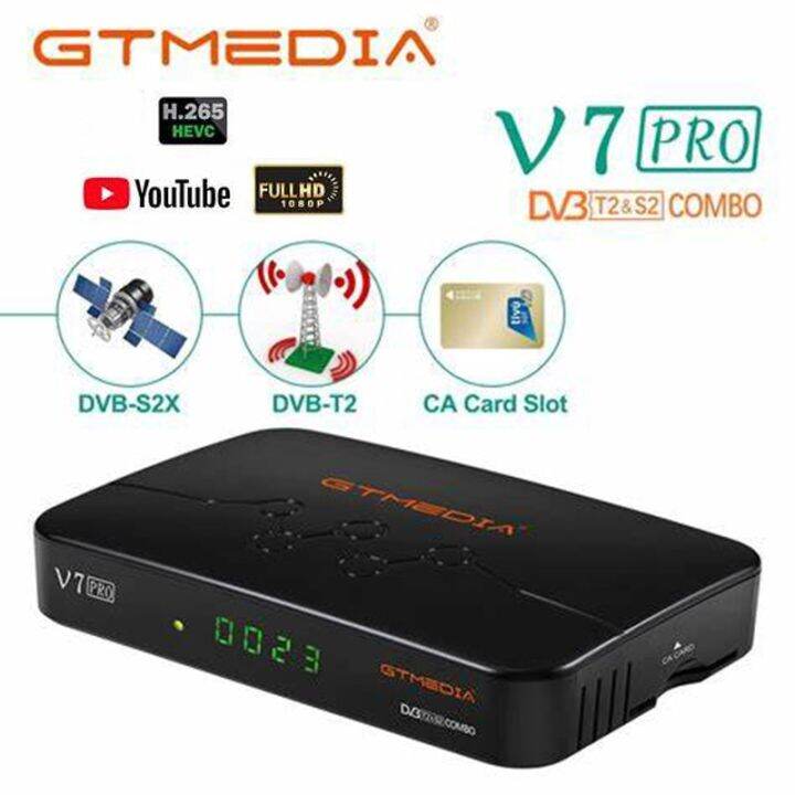 Satellite TV Receiver GTMEDIA V7 PRO H.265 HEVC DVB S2/T2 Combo with CA ...