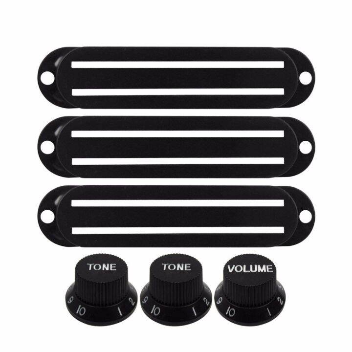 NEW Set Of Plastic Hot Rails Guitar Pickup Covers Single Coil Pickup Covers & 2T1V Tone Volume