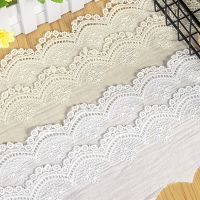 Embroidery Lace Fabric Water Soluble 100% Cotton Small Flower Embroidered for Sewing Clothes DIY Handmade Off white Beige Fabric  Material