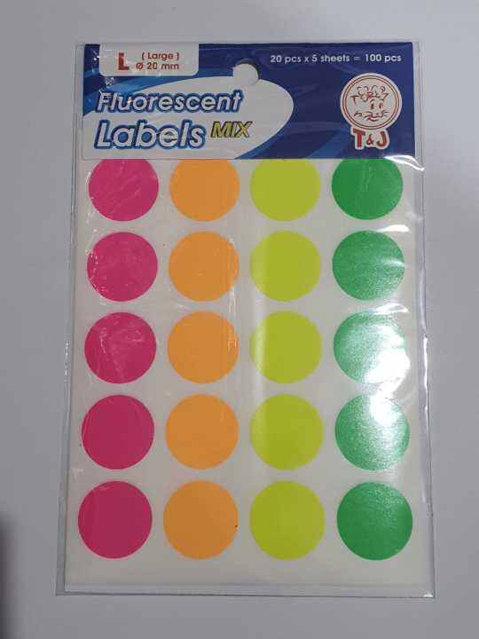 Fluorescent Labels Mix Tom And Jerry Sticker Label Bulat Warna Lazada