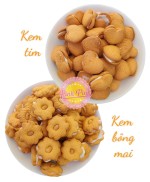 Bánh quy kem tim bông mai - kem tim kem bông mai - đồ ăn vặt