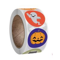 100-500pcs Halloween Round Stickers Self Adhesive Label Paper Candy Bags Stickers Package Seal Gift Packaging Sealing Craft Stickers Labels