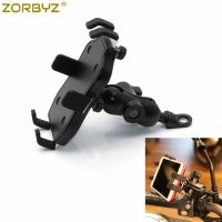 ZORBYZ Black Universal Motorcycle Mobile Phone Adjustable Rearview Mirror Stand Holder Navigation Bracket