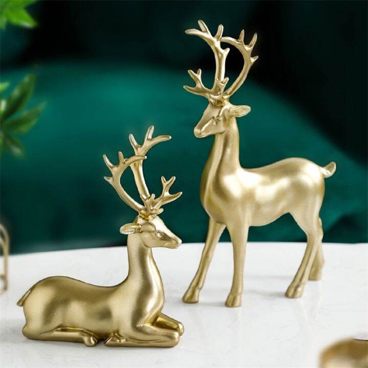 Pickmine 2023 new Elk Figurines, Lucky Sitting and Standing Deer ...