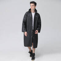 Reusable Impermeable เสื้อกันฝนผู้หญิงผู้ชายกลางแจ้ง EVA Rainwear Frosted หนาผู้ใหญ่ Clear แบบพกพา Hooded Rain Jacket