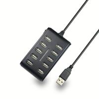 ฮับ Usb 10-In-1 10พอร์ต5V 500mA 480Mbps อุปกรณ์เชื่อมต่อ Usb2.0แบบพกพา