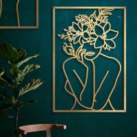 Décor Wall Decoration Female Lines For Living Room Metal Modern Study Room