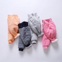 Baby clothes winter warm baby girls pants 100 cotton baby boys clothes kids trousers high waist padding quilted baby pants