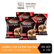 Combo 4 túi cà phê hòa tan Nescafé café Việt cà phê đen đá Túi 35 gói x 16g