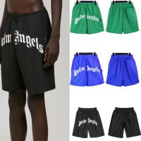 The correct version of Palm Angels brown letter printed nylon double-layer quick-drying fabric shorts casual five-point pants men