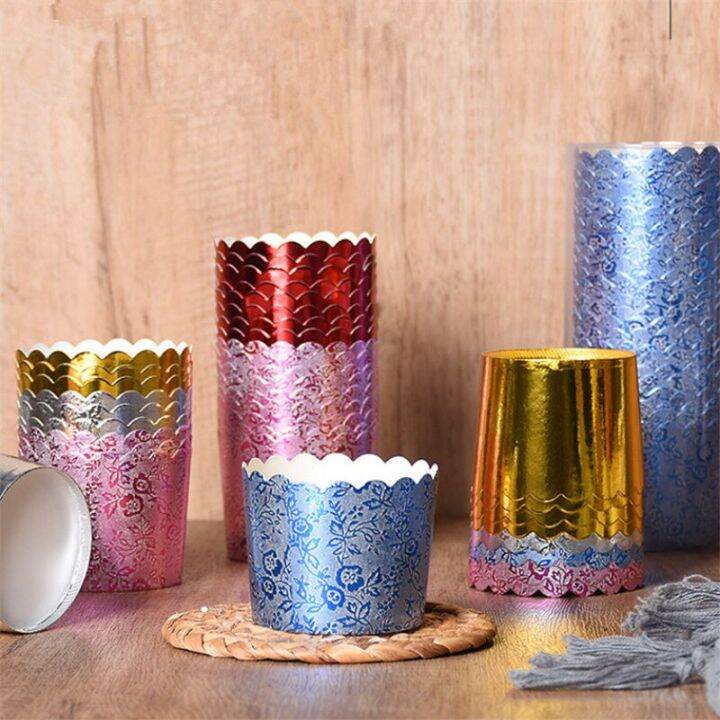 25pcs-shining-bronzing-flower-pattern-foil-cupcake-paper-holders-wedding-decoration-wrapper-wraps-cake-box-muffin-holders