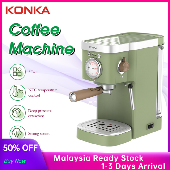 KONKA Coffee Maker Machine 3 In 1 Italian Semiautomatic Espresso