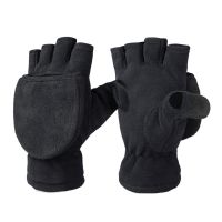 【CW】 Knitted Half Men  39;s Gloves Windproof Soft Non Thick Clamshell Outdoor Warm Cycling