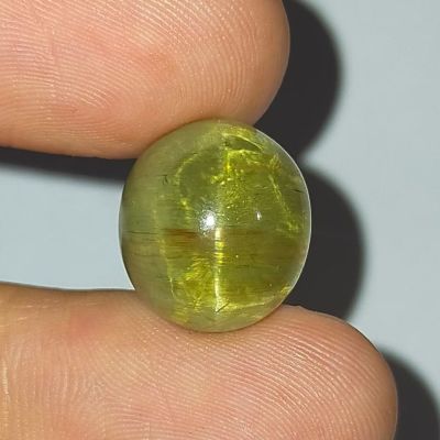 พลอย อพาไทต์ ตาแมว ธรรมชาติ แท้ ( Natural Cats Eye Apatite ) หนัก 16.78 กะรัต