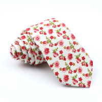 High Quality Cotton Floral Tie For Men Women Skinny Print Necktie For Wedding Casual Mans Neckties Classic Suits Flower Cravat