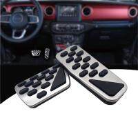 2Pcs Car Manual Series Automatic Brake Accelerator Non-slip Foot Rest Pedal Pad Cover For 2019-2021 Jeep Wrangler JL Gladiator