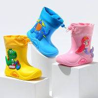 เด็กใหม่แฟชั่นรองเท้าเด็กวัยหัดเดินเด็กทารกชายหญิง PVC Rain Boots กันน้ำรองเท้ากันลื่นเด็กการ์ตูน Mermaid Rain Shoes ~