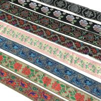 [HOT!] 3 Yards 1.25 quot; 30 35MM Gold Silk Vintage Ethnic Flower Lace Ribbon Boho Lace Trim DIY Clothes Bag Accessories Embroidered Custom