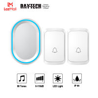 DAYTECH US Plug กระดิ่งประตูกันน้ำ กริ่งประตูไร้สายช่วง 300 ม. Smart Home ออดกันน้ำ 58 วงแหวน ด้วยเสียงเมโลดี้ที่สดใสหลากหลาย DB10