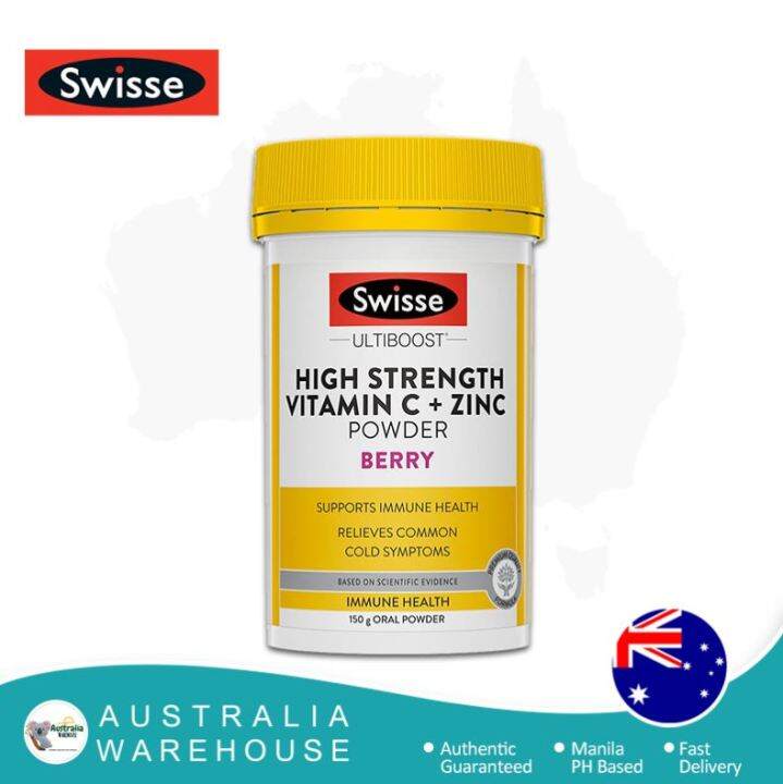 Swisse High Strength Vitamin C + Zinc Powder Berry 150g. Lazada PH