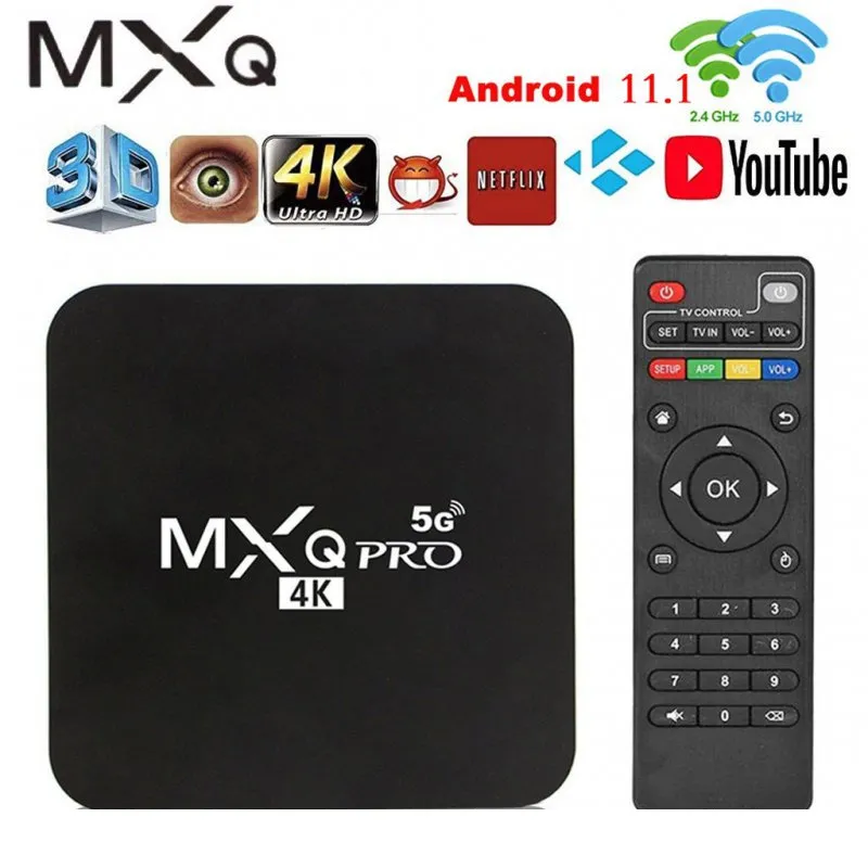 HD 4K MXQ Pro TV Box Android 10 Rockchip 3228A STB 5G WIFI , 55% OFF