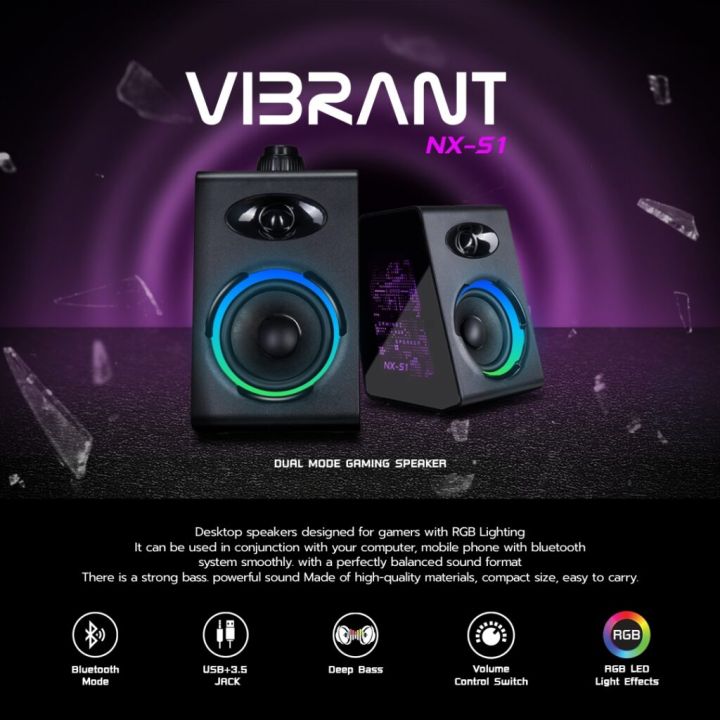 nubwo-nx-s1-vibrant-usb-bluetooth-gaming-speaker-ลำโพงเกมมิ่ง-ลำโพงคอม-ลำโพงตั้งโต๊ะ-ลำโพงบลูทูธมีไฟ