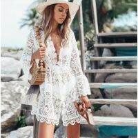 Beach Star Best Gift sexy lace crochet swim bikini cover up dresses long kaftan beach robe de plage swimwear covers up