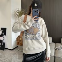 Coach 23 early spring new womens sweater small flying elephant sweater womens heavy industry embroidered round neck pullover mens and womens IRON