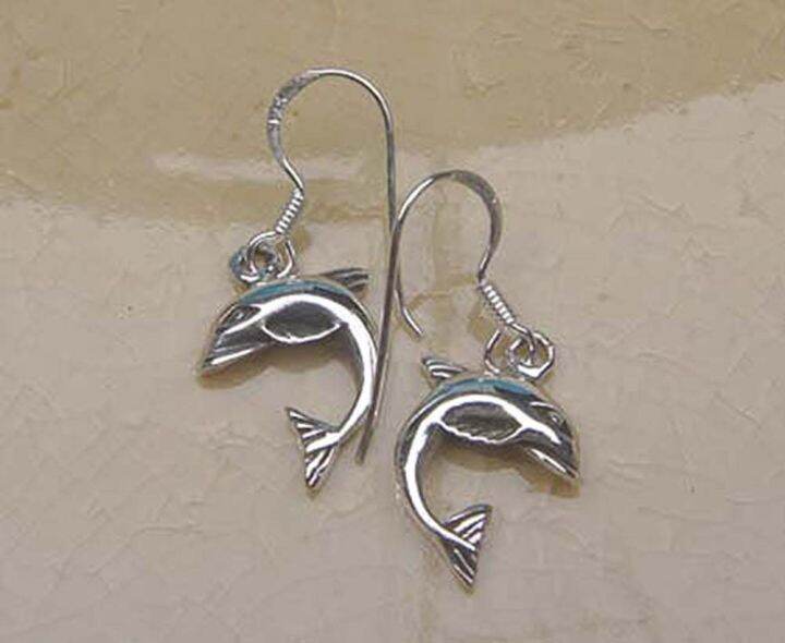 thai-hanging-dolphin-earrings-handmade-925-sterling-silver-beautiful-gift-ปลาโลมา-ห้อยตำหูเงินสเตอรลิงซิลเวอรใช้สวยของฝากที่มีคุณค่า-ฺชาวต่างชาติชอบมาก